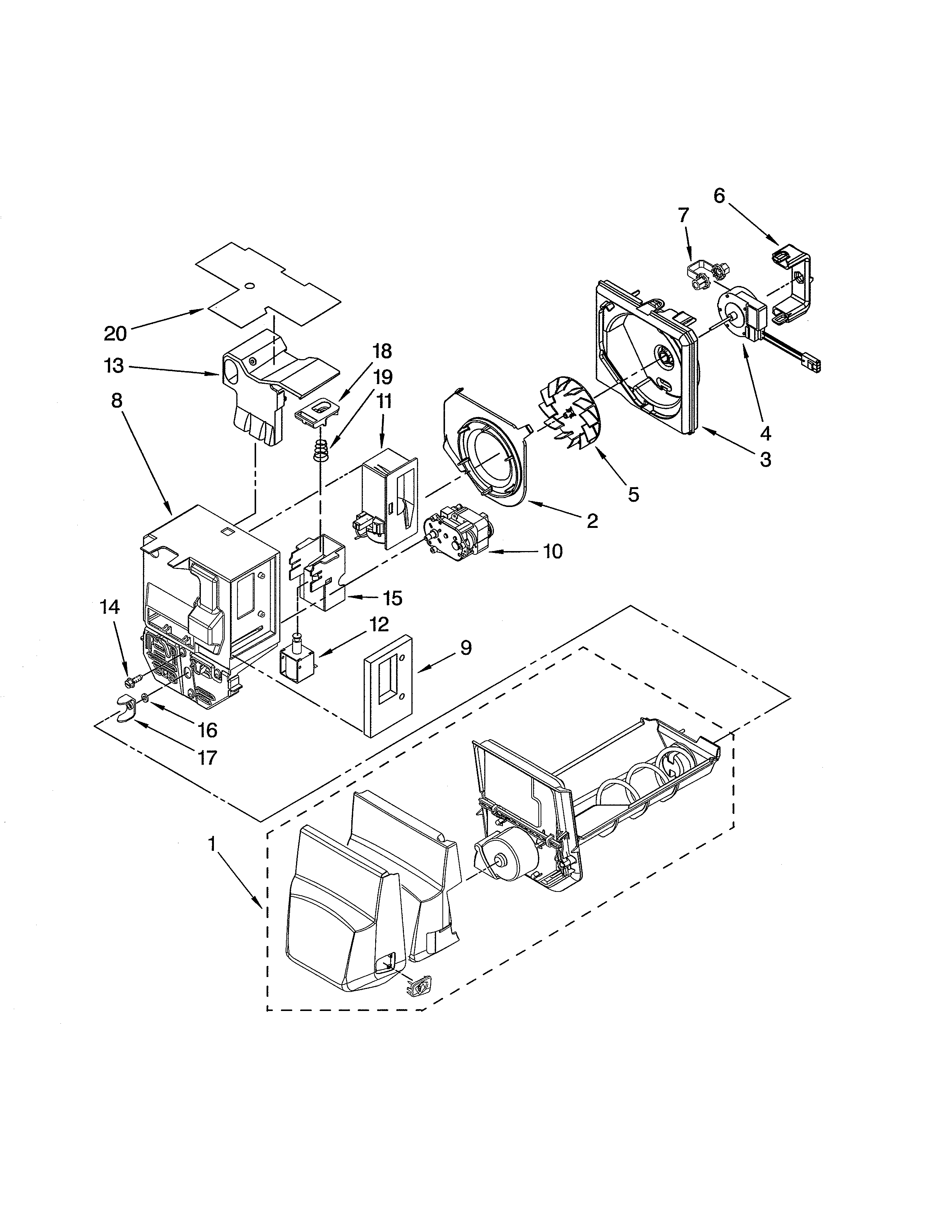 MOTOR & ICE CONTAINER PARTS