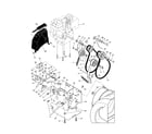 Poulan PR524-96192000100 chassis/engine/pulleys diagram
