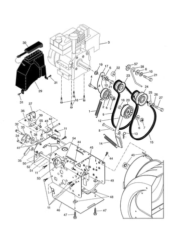 Chassis/engine/pulleys