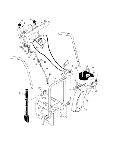 Control panel/discharte chute