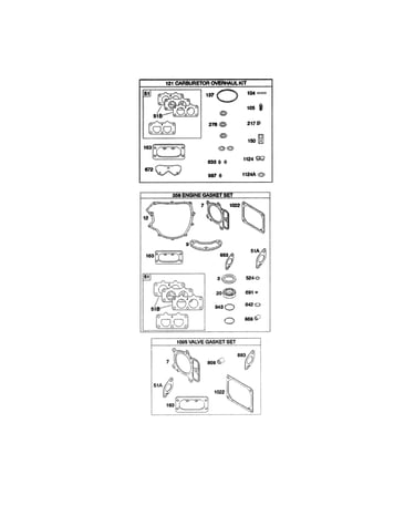 Engine/valve gasket sets