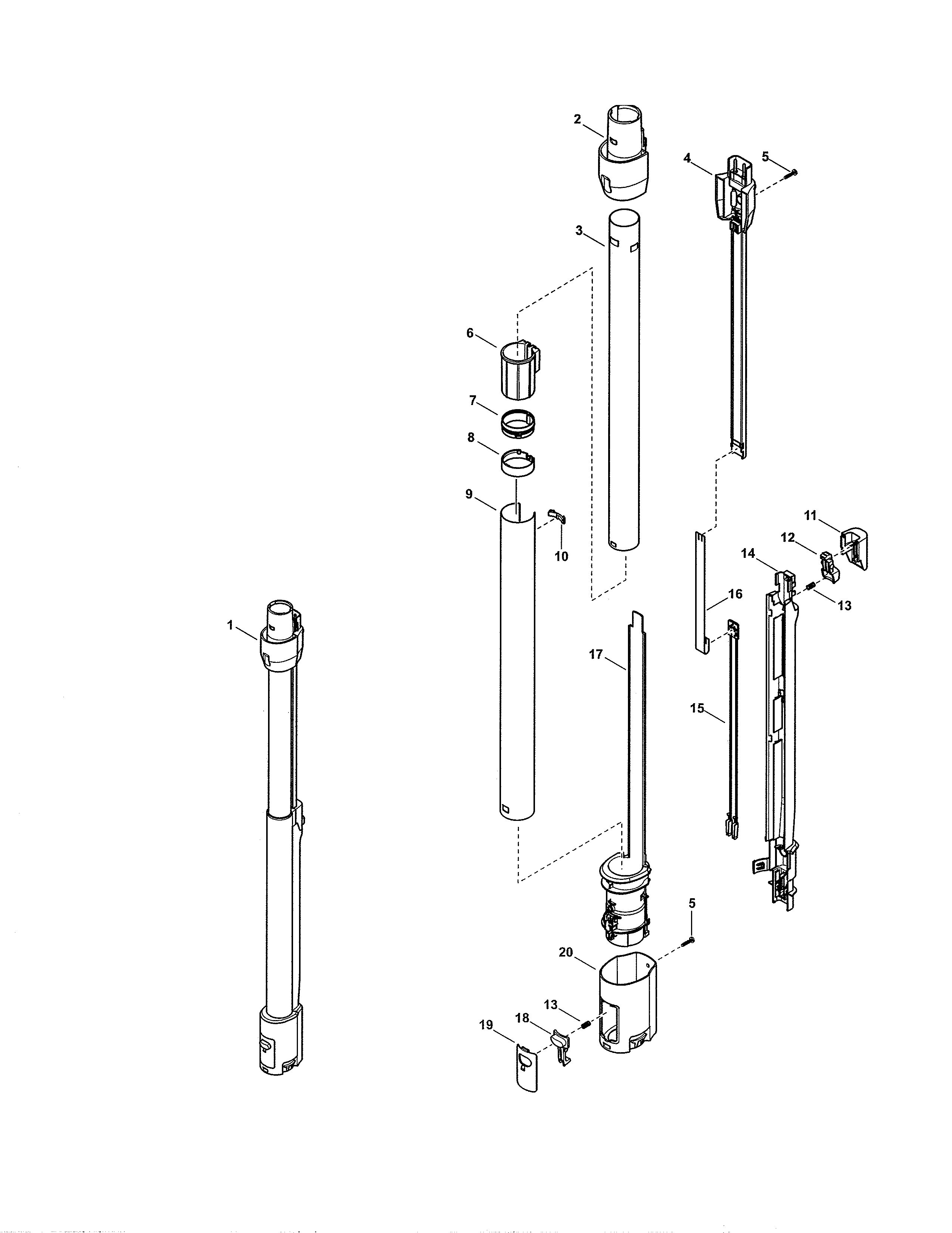 Extension wand parts