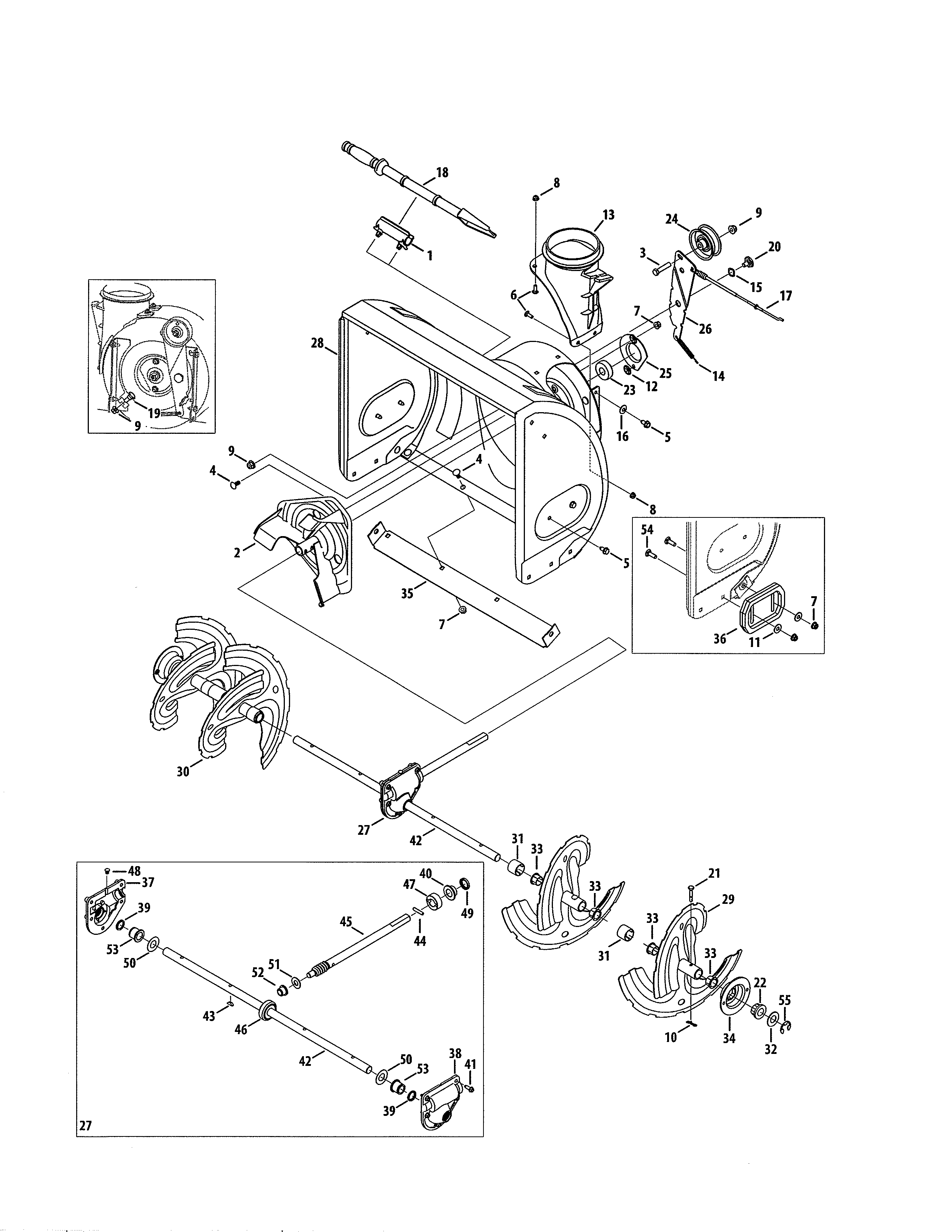 Auger housing/spiral/gearbox
