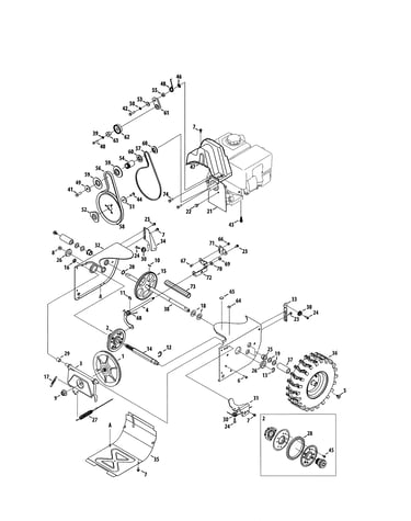 Engine/wheel/axle