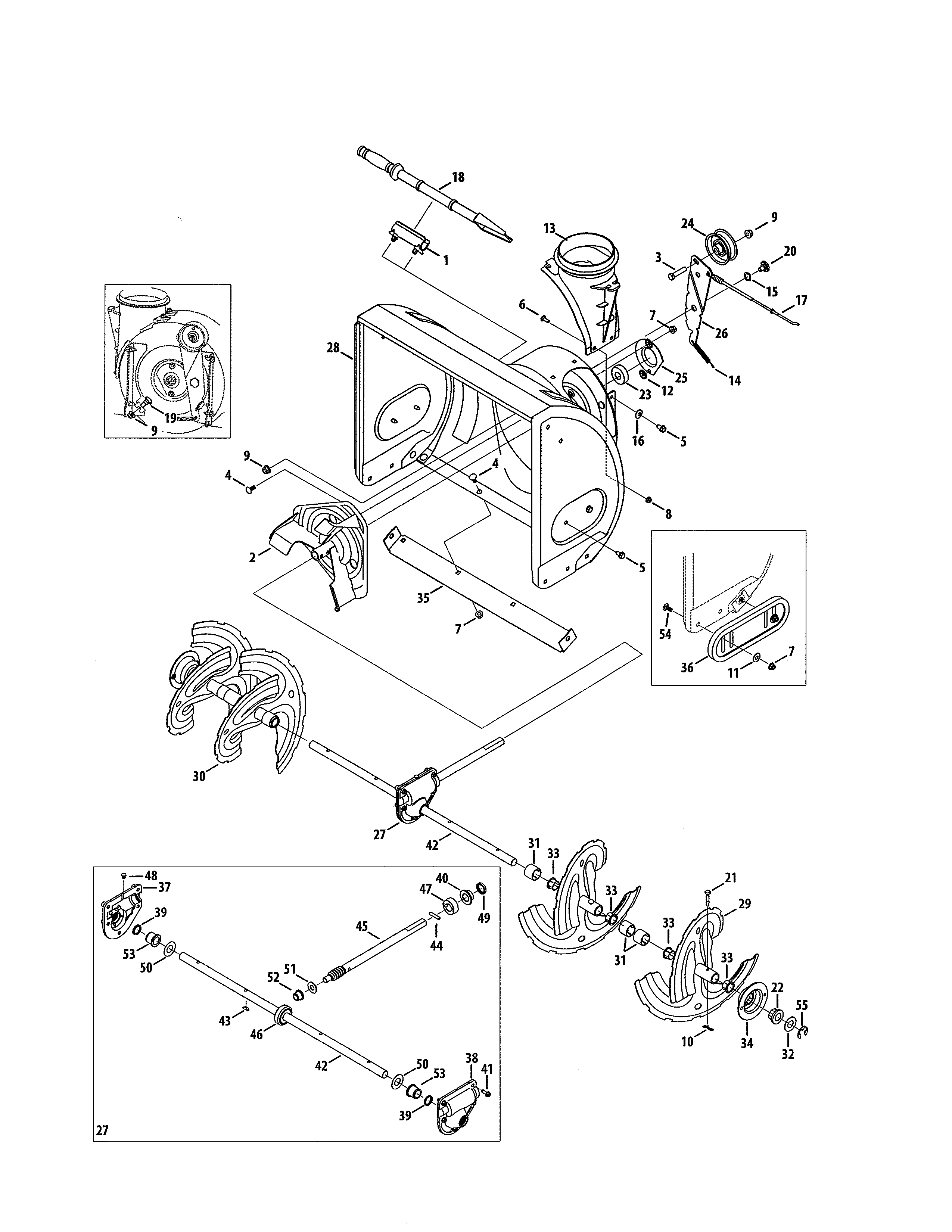 Auger housing/gearbox/spiral