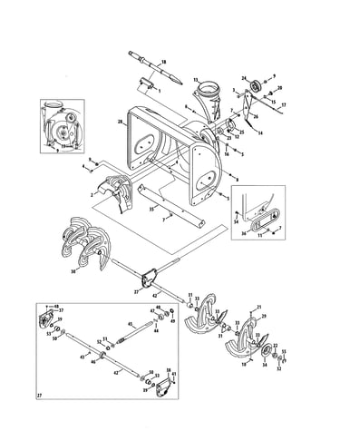 Auger housing/gearbox/spiral
