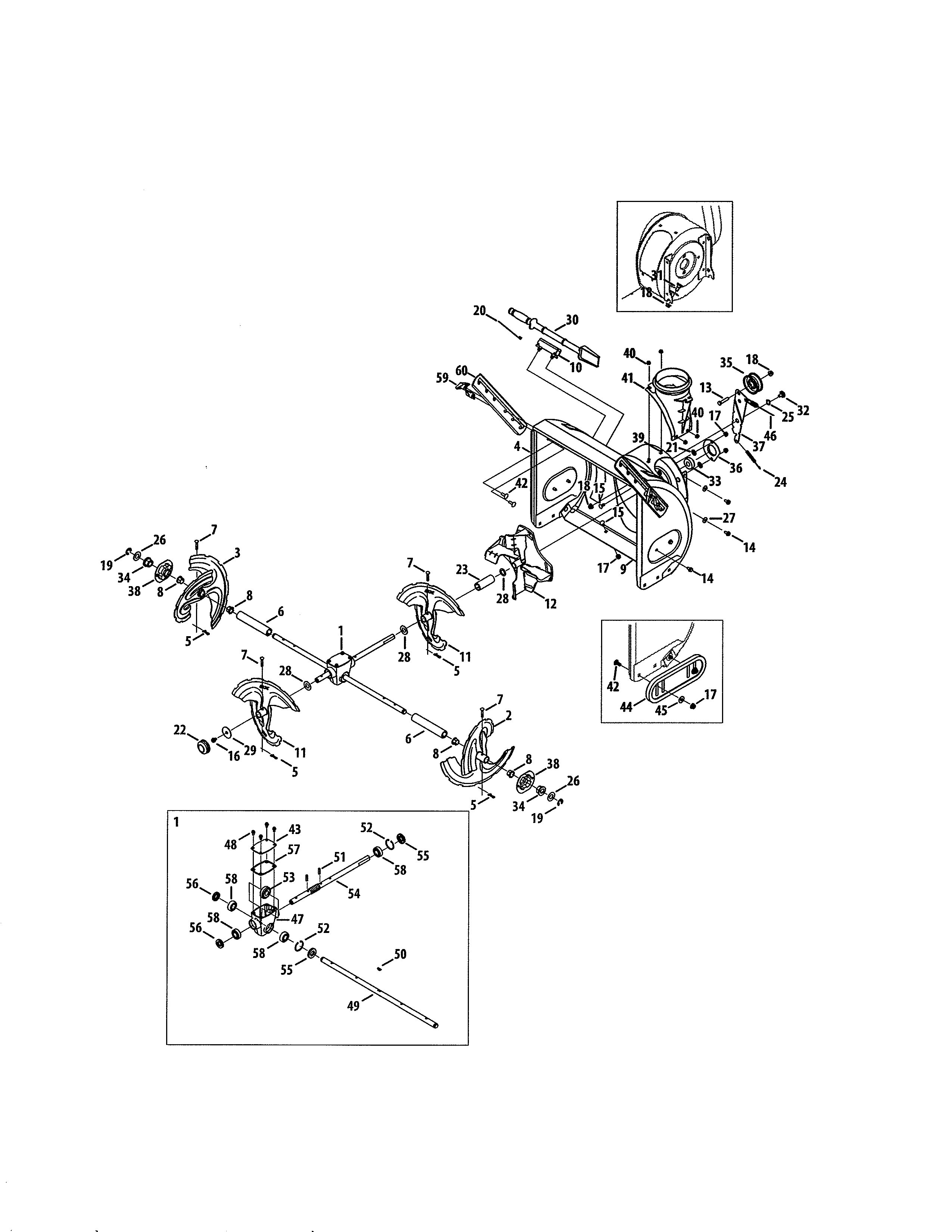 Gearbox/auger housing/spiral