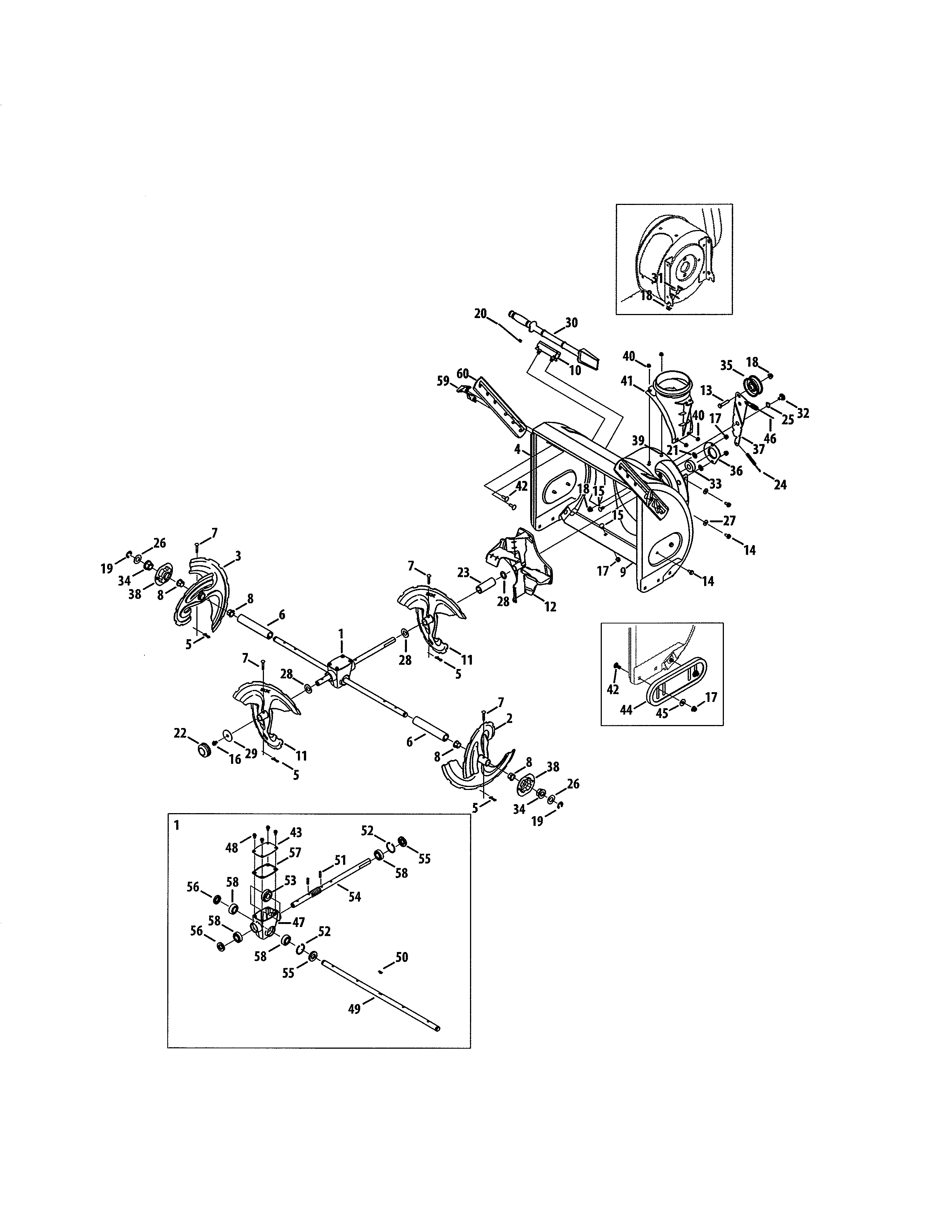 Gearbox/auger housing/spiral