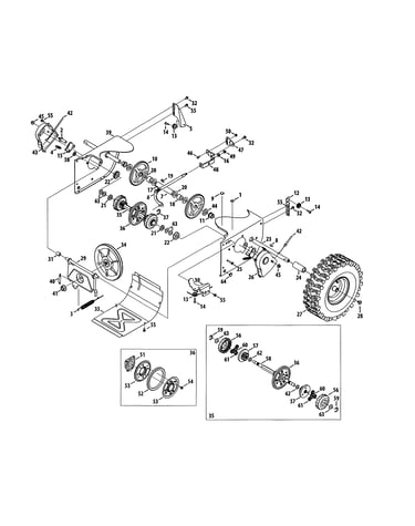 Drive shaft/wheels