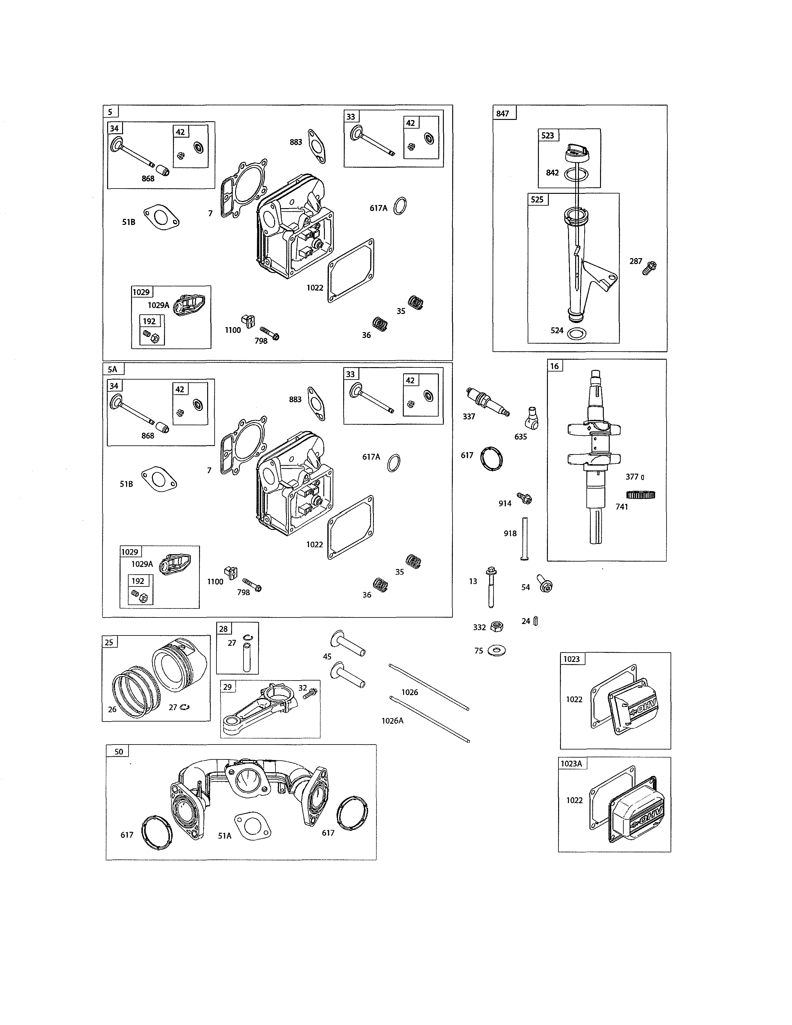 Head-cylinder/crankshaft/manifold-intake