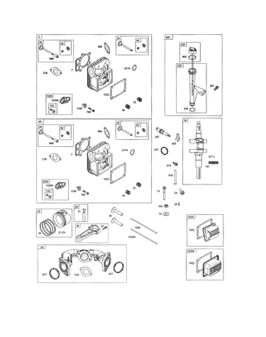 Head-cylinder/crankshaft/manifold-intake