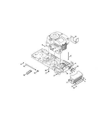 Muffler shield/engine