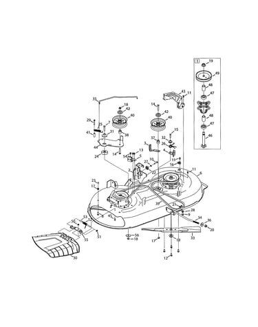 Deck/spindle pulley