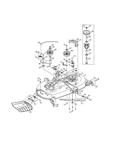 Deck/spindle pulley