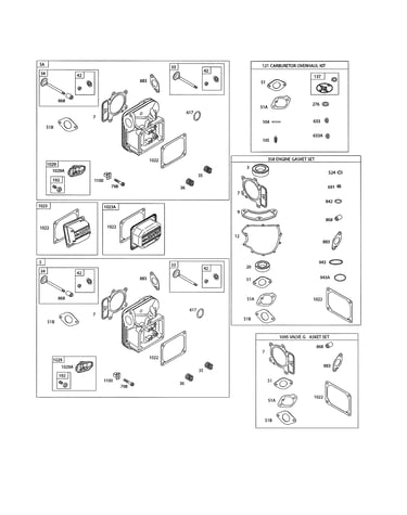 Head-cylinder/gasket sets