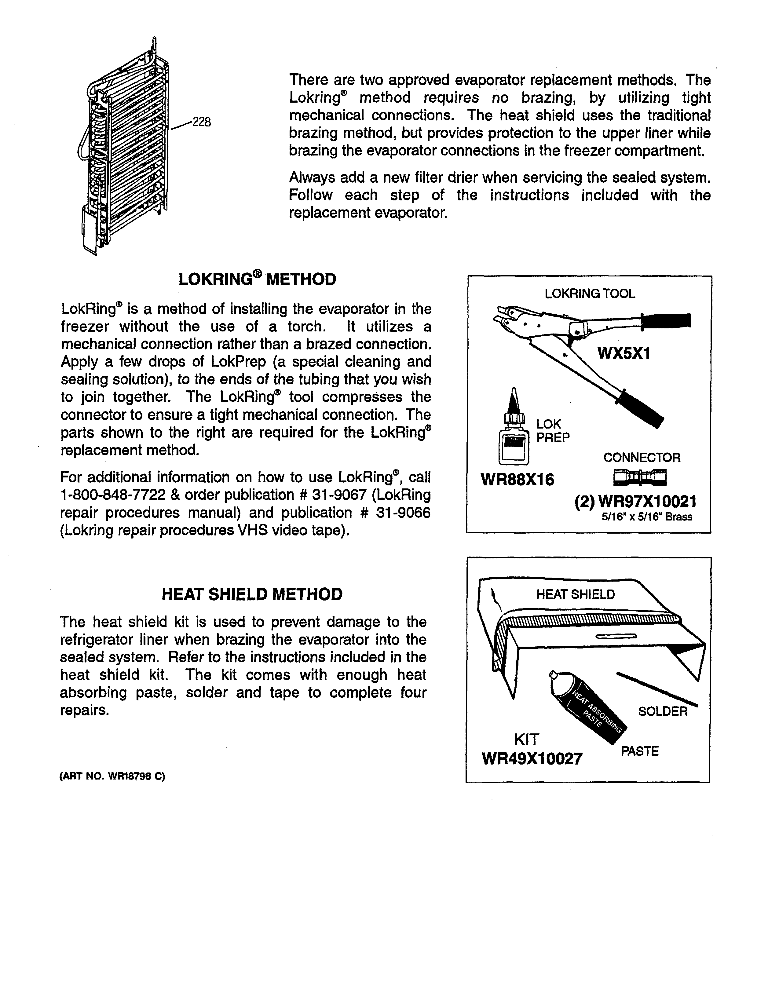 EVAPORATOR INSTRUCTIONS