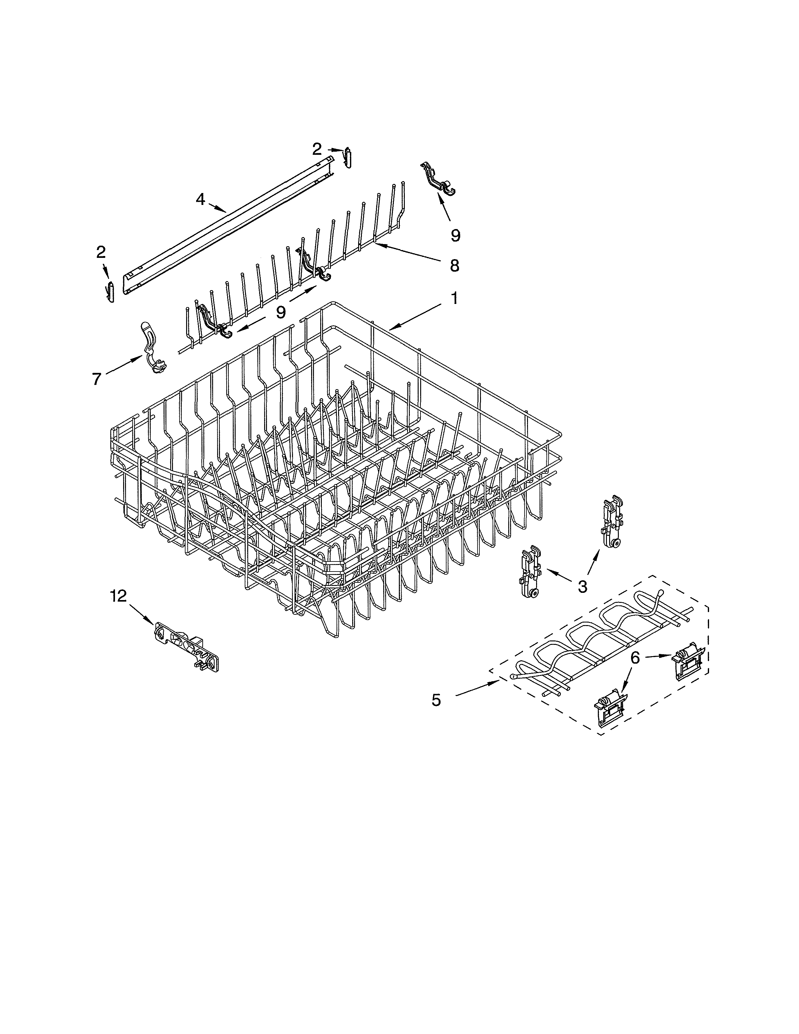 Upper rack & track