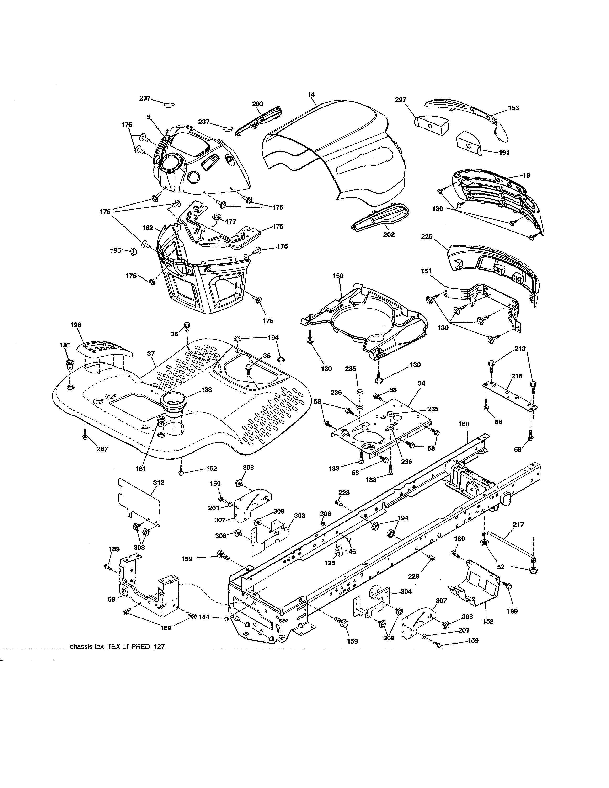 Official Craftsman 917990370 front-engine lawn tractor parts