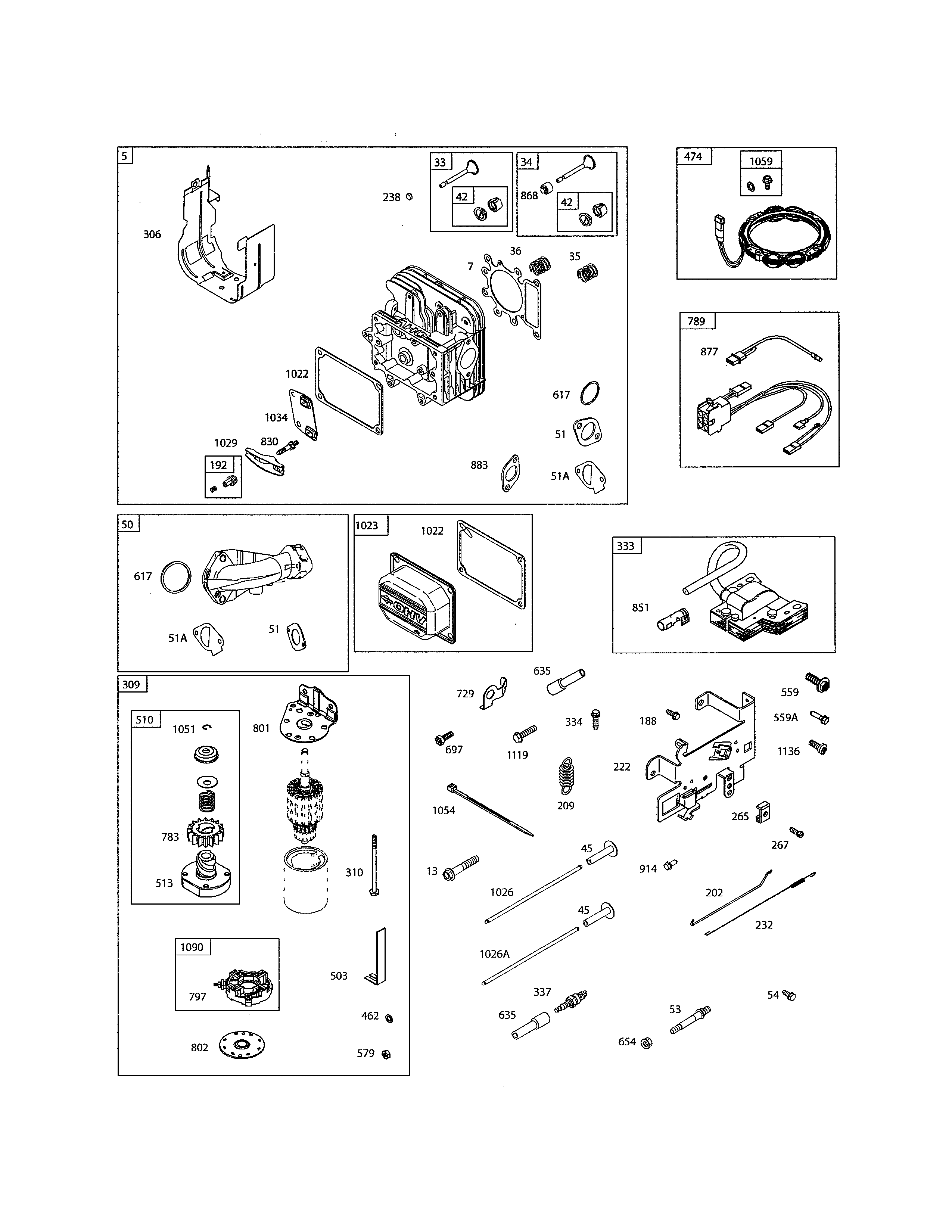 Head-cylinder/motor-starter