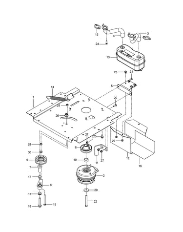 Engine mounting/guards/muffler