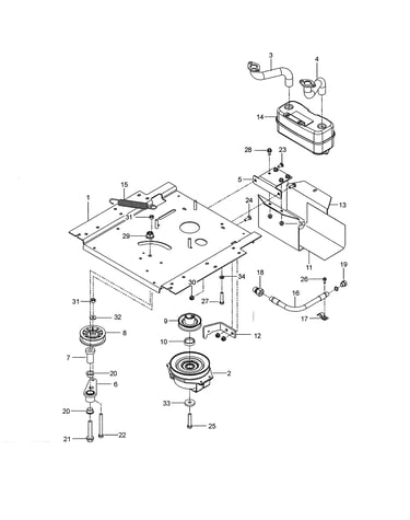 Engine mounting/guards/muffler