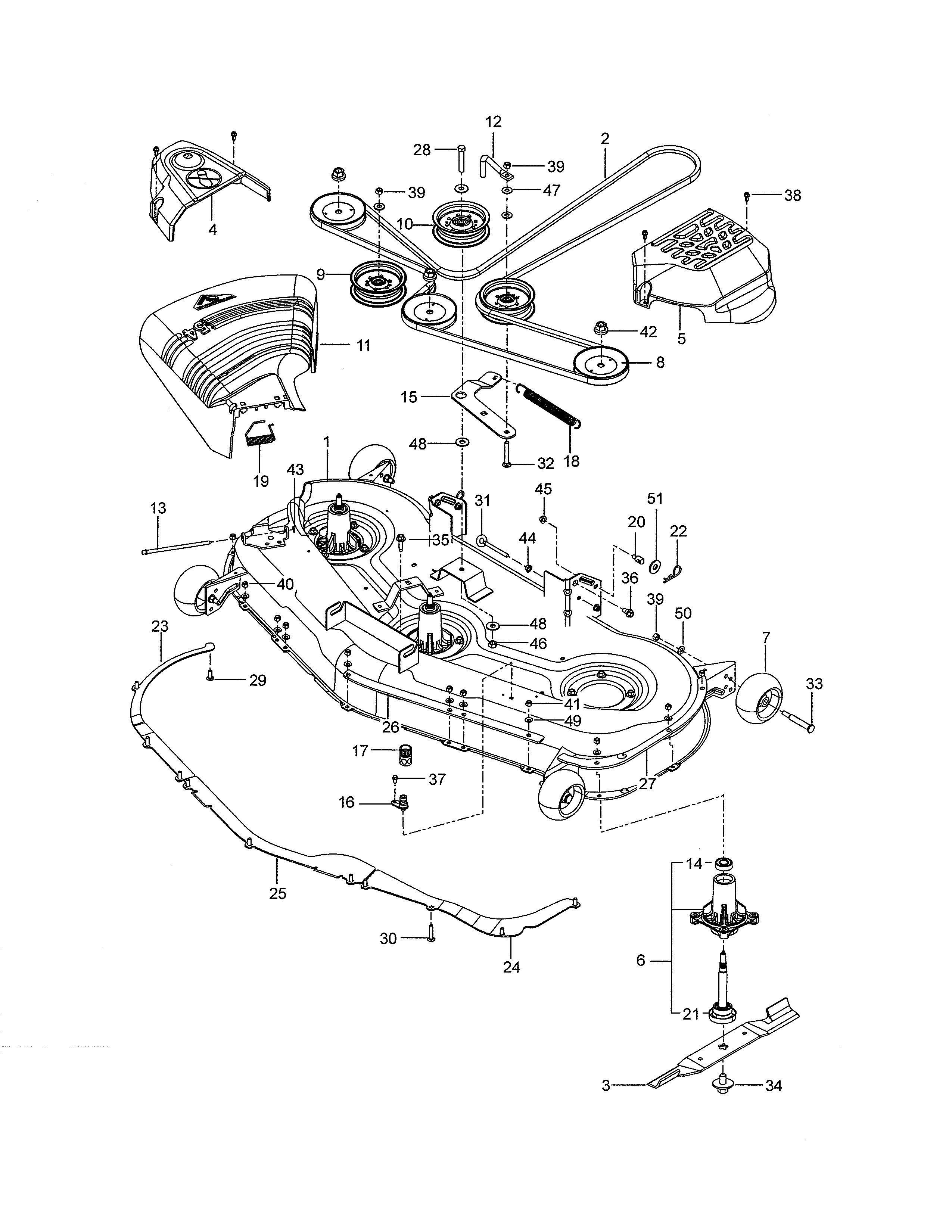 Mower deck/cutting deck