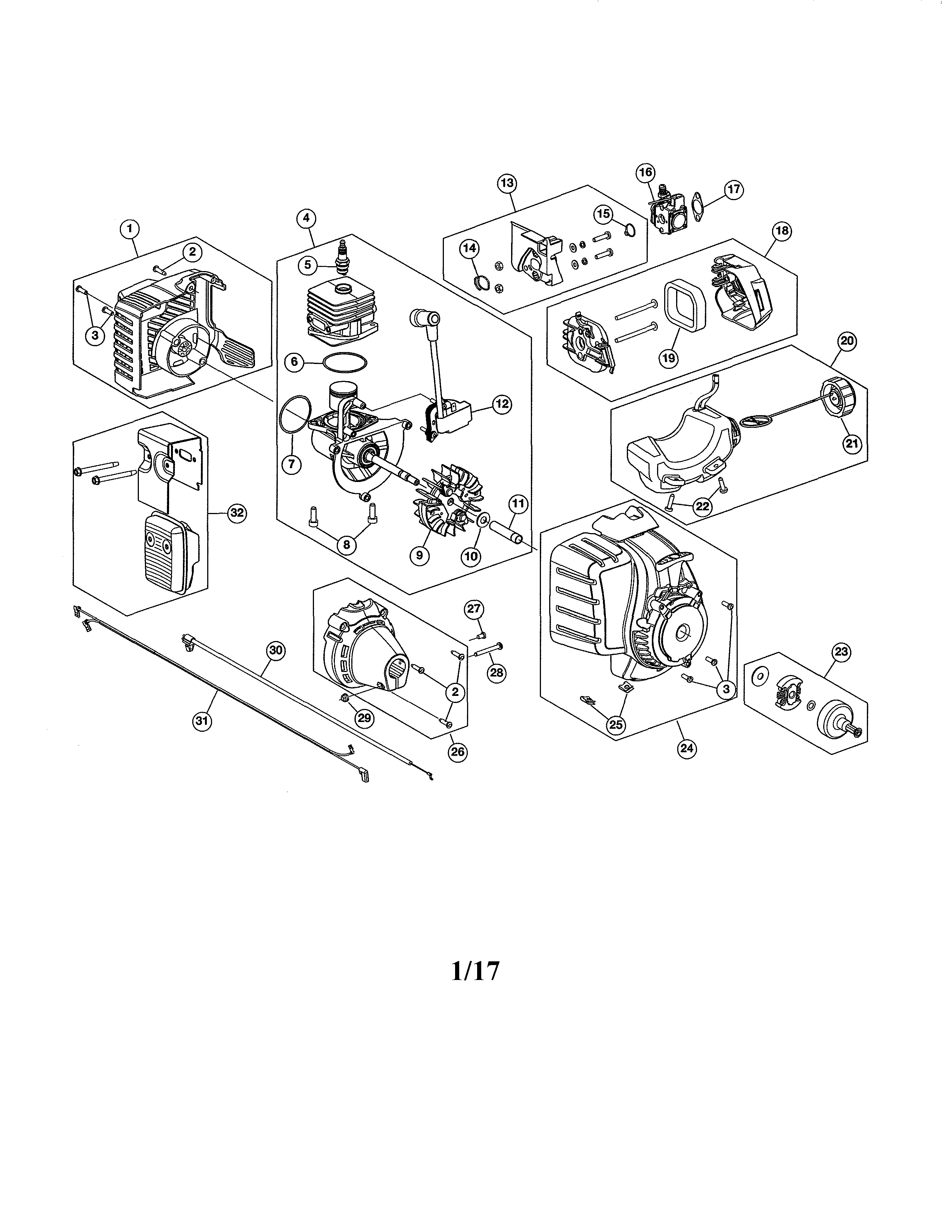 SHORT BLOCK/FUEL TANK/STARTER HOUSING