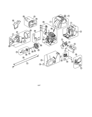Short block/fuel tank/clutch cover
