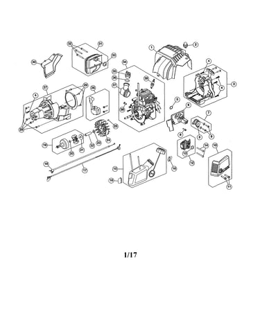 Short block/fuel tank/clutch cover
