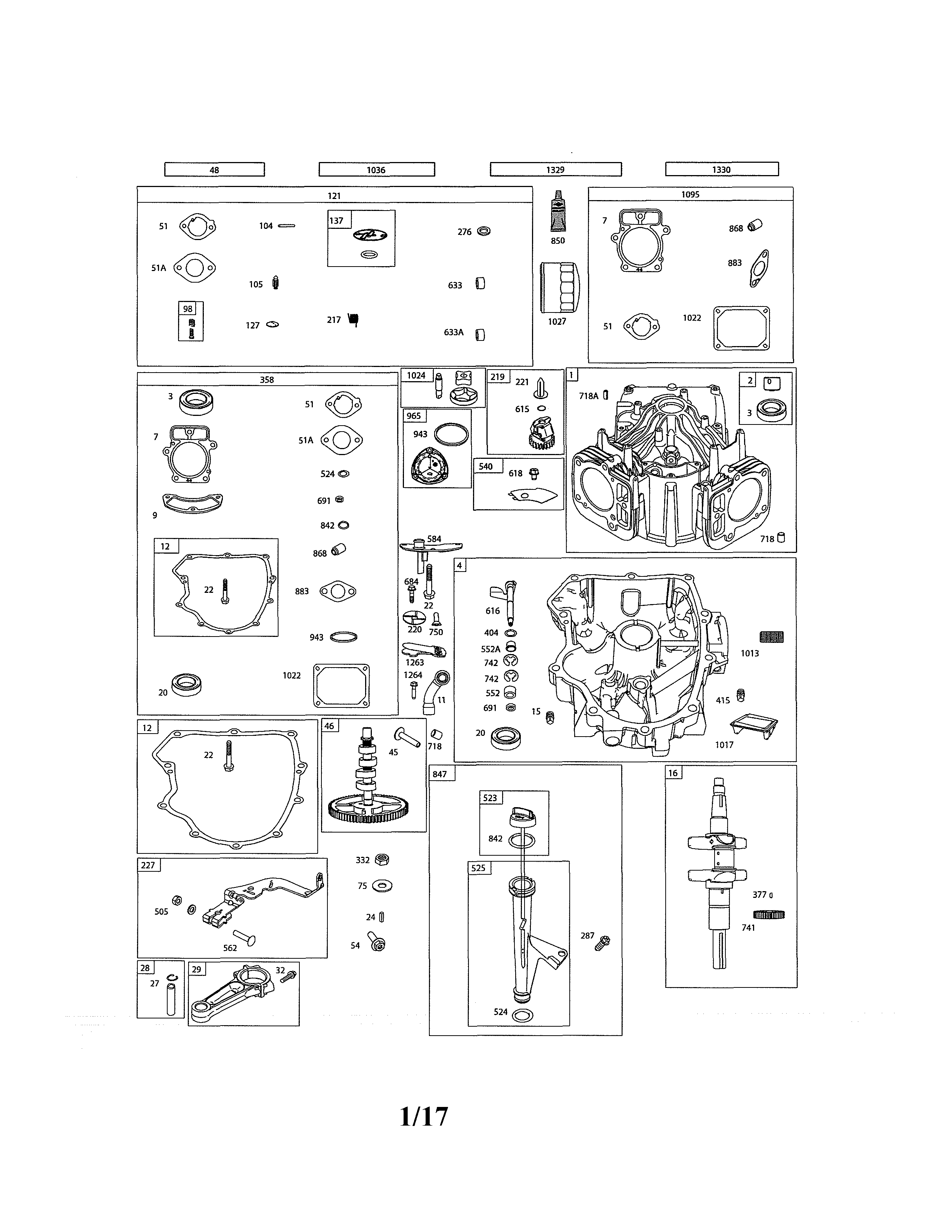 Cylinder/sump/crankshaft