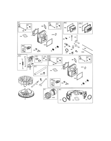 Head-cylinder/flywheel/manifold-intake