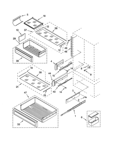 Refrigerator shelf parts