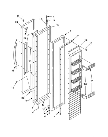 Freezer door parts