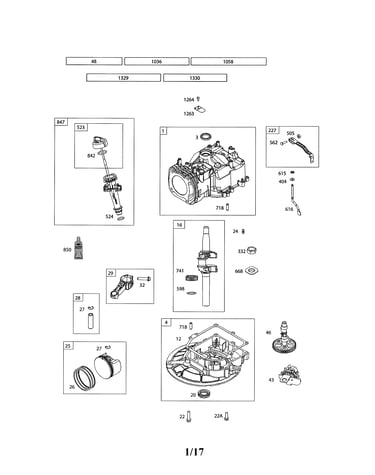 Cylinder/crankshaft/sump