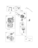 Carburetor/fuel tank/muffler