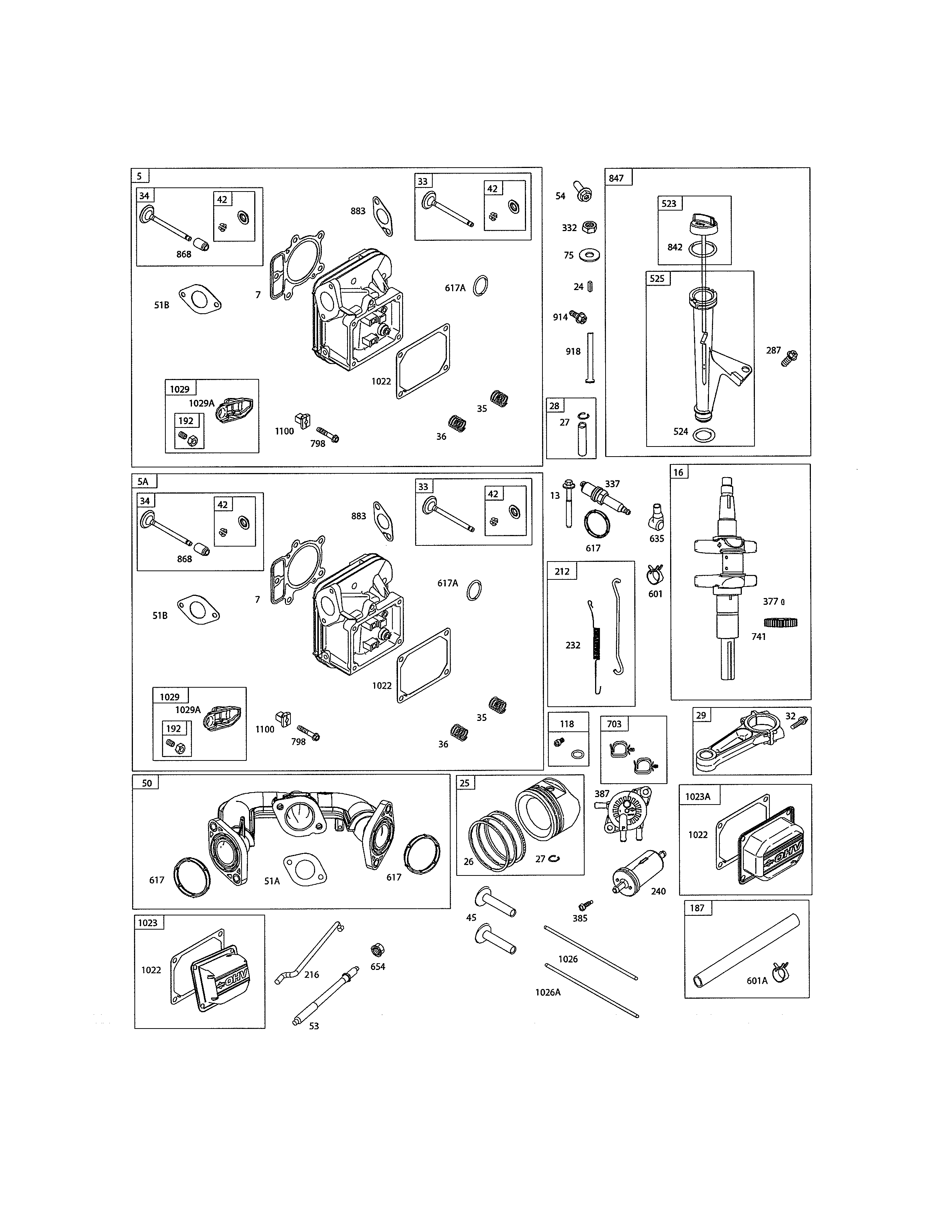 Head-cylinder/crankshaft/manifold-intake