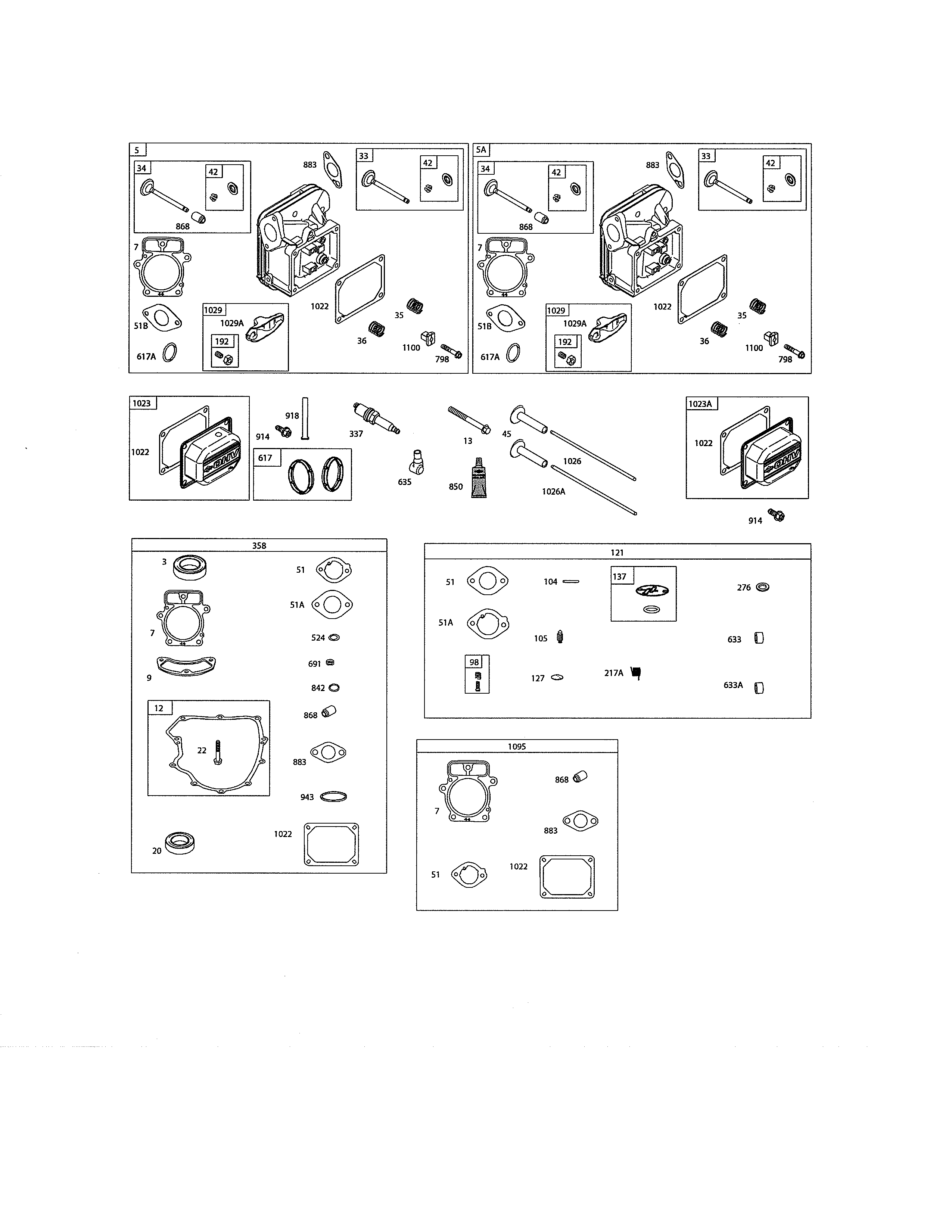 Head-cylinder/gasket sets