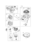 Carburetor/rewind starter/fuel tank