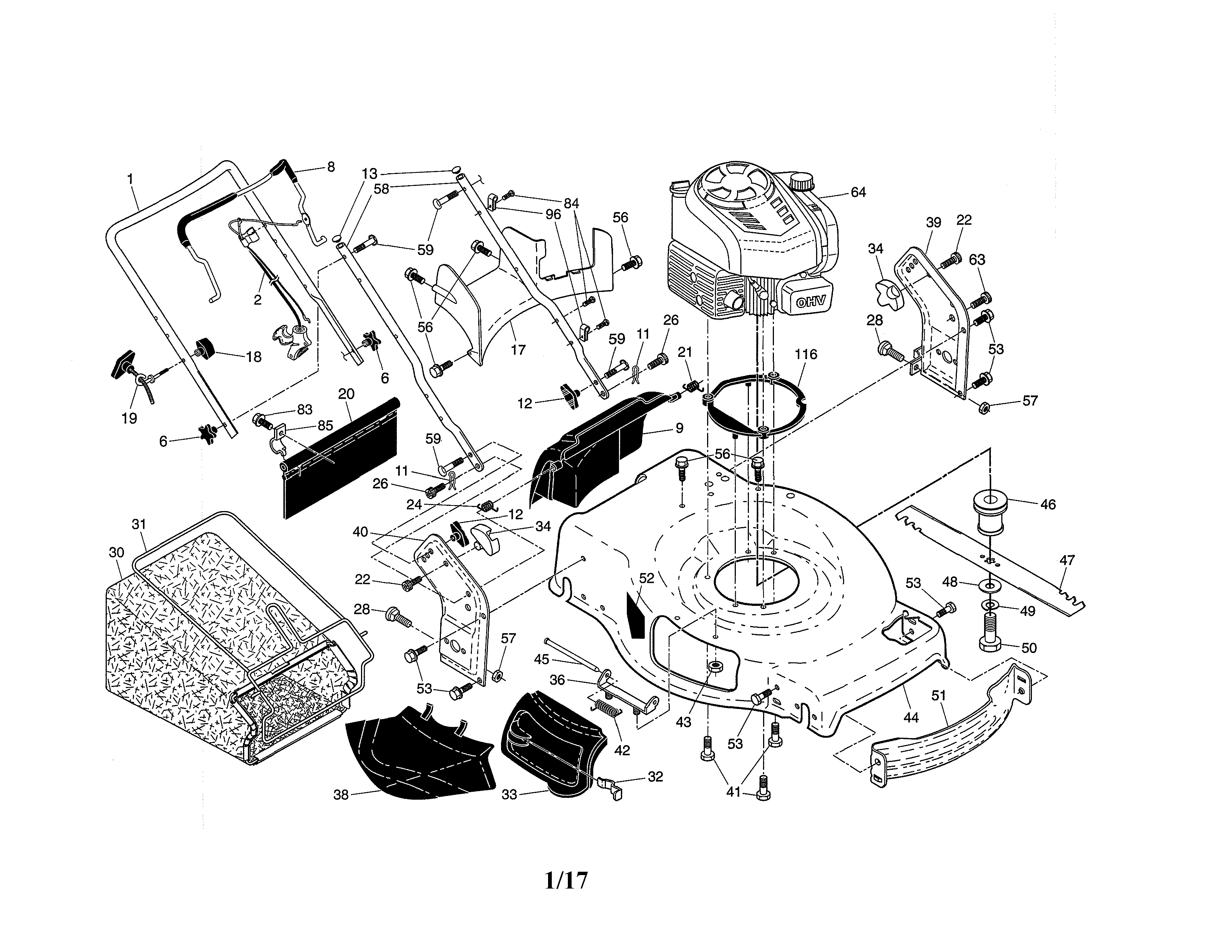 Engine/housing/handles