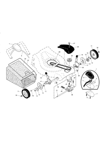 Drive control/gear case/wheels