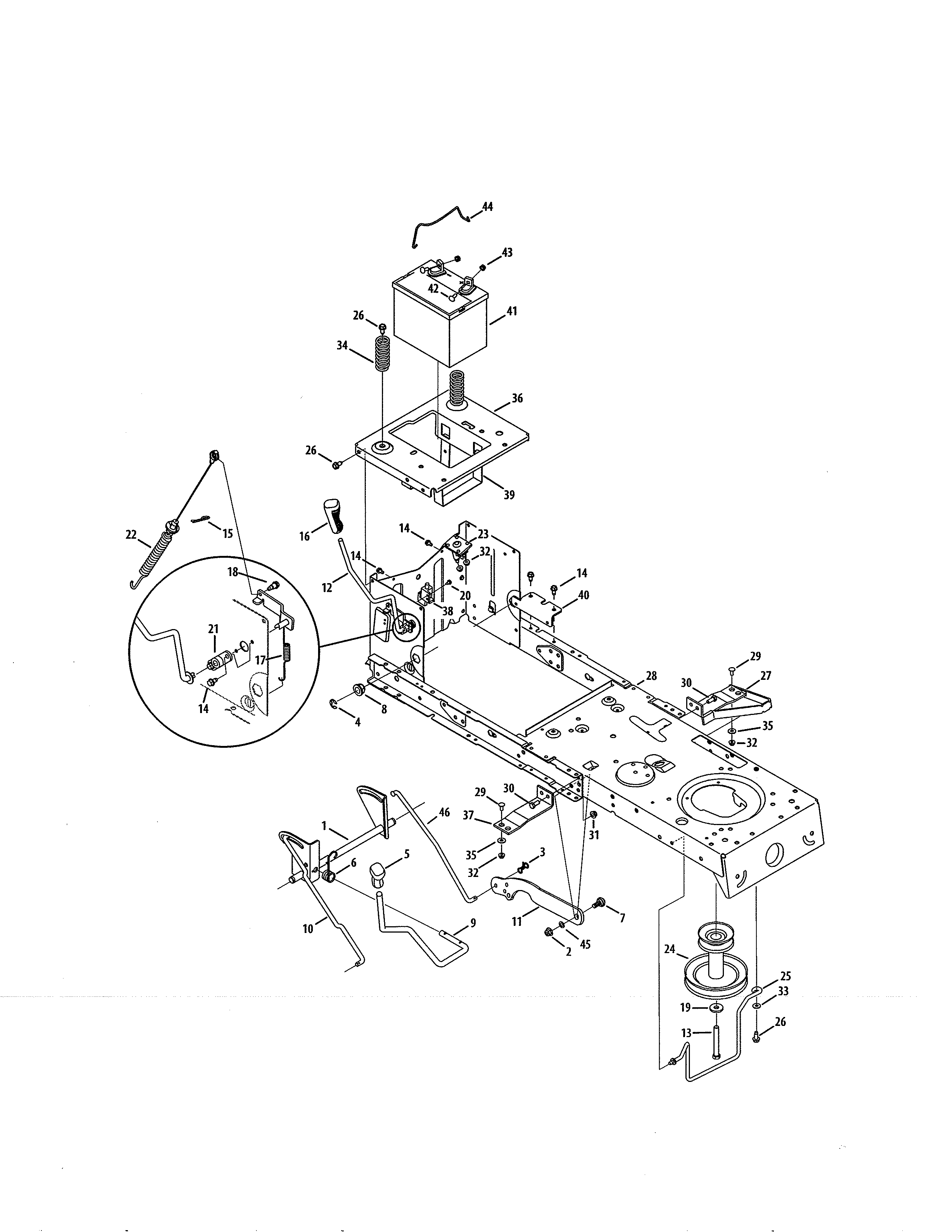 Frame/battery/lift