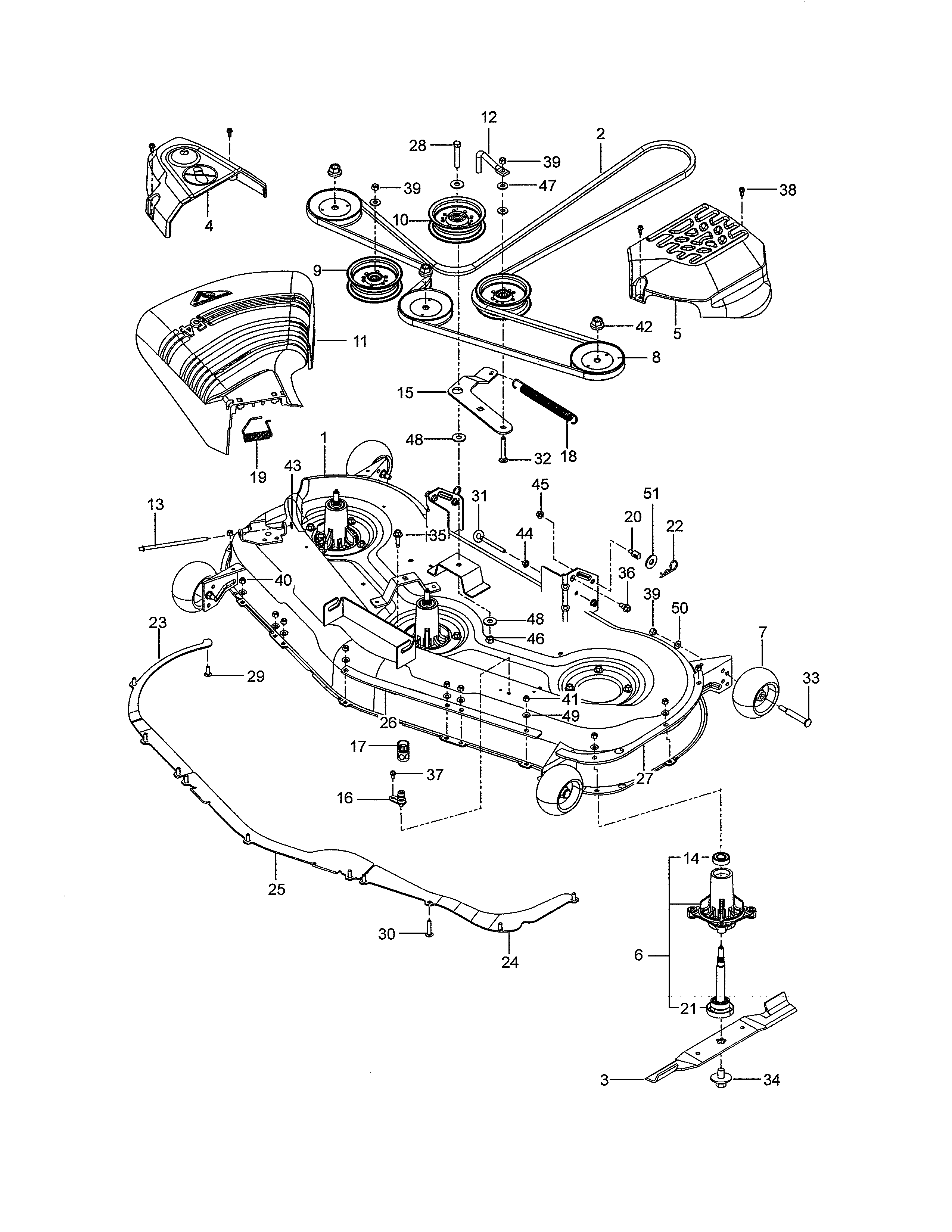 Mower deck/cutting deck