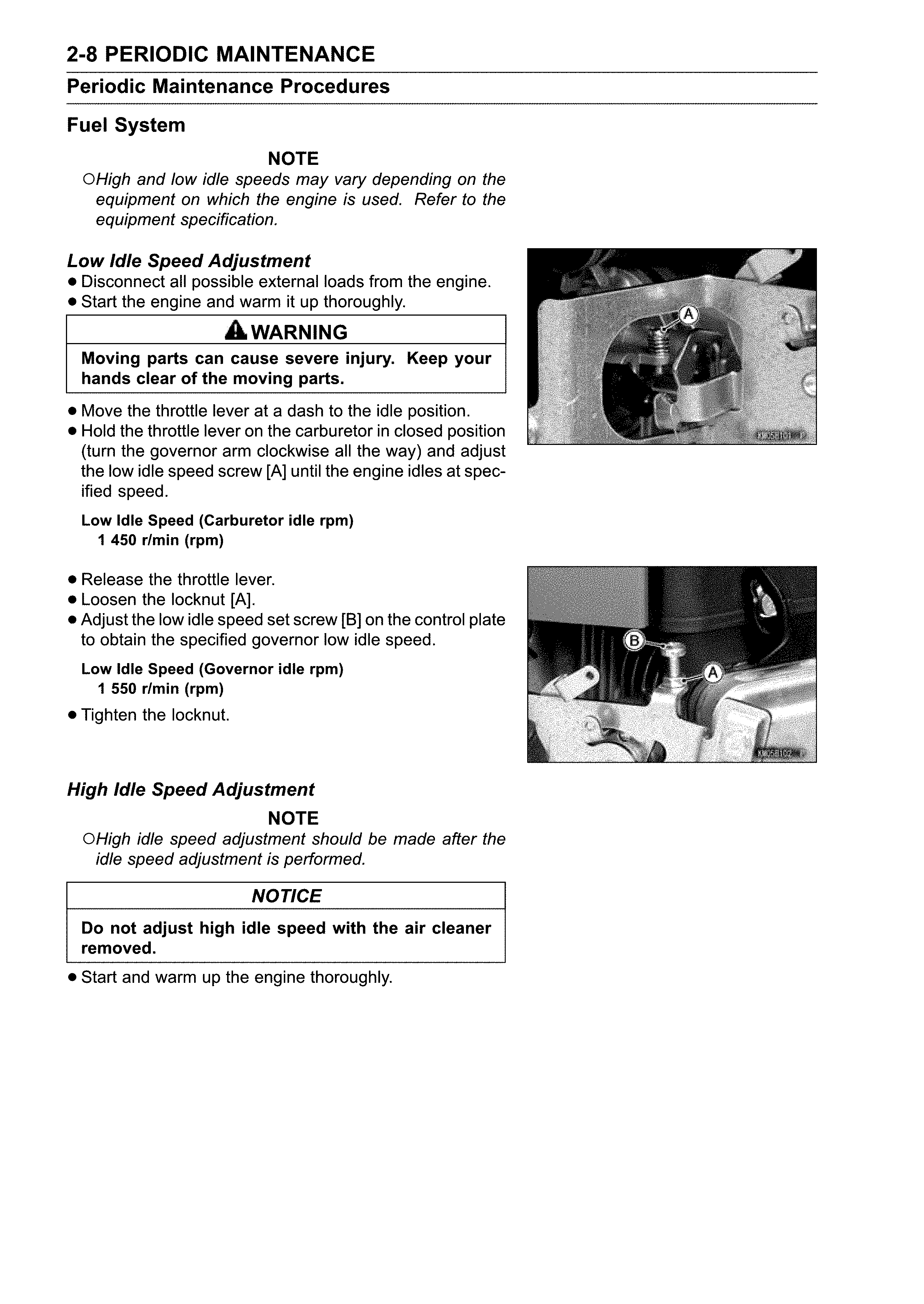 Periodic maintenance procedures