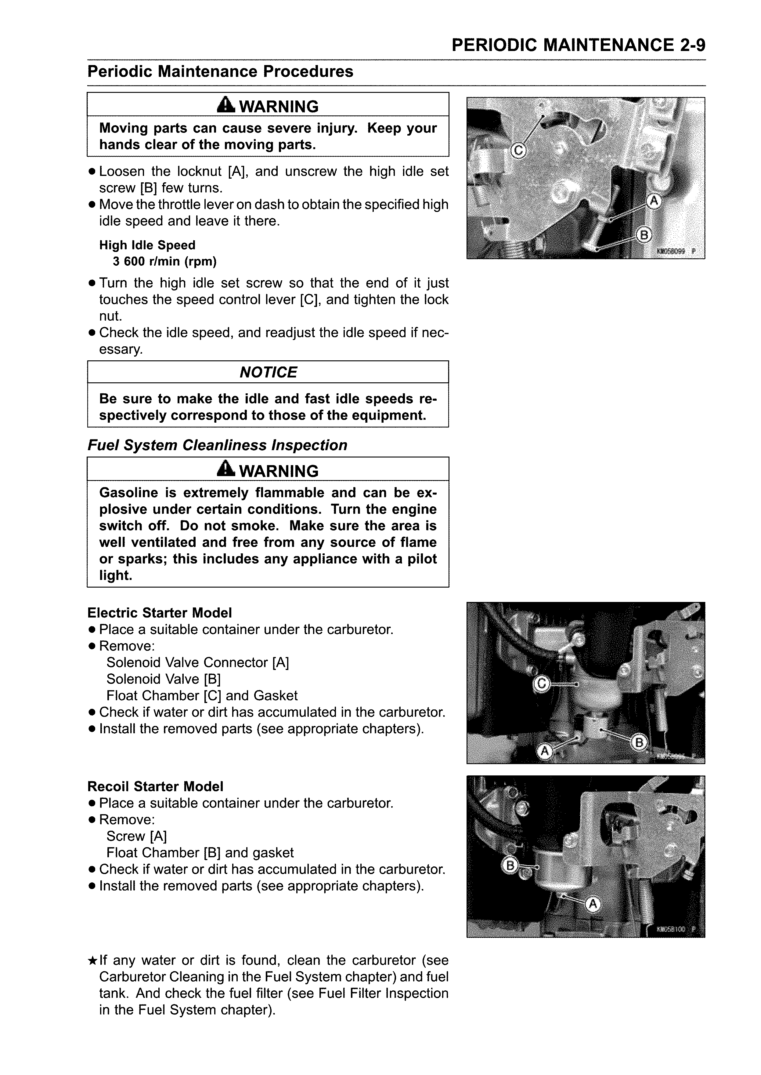 Periodic maintenance procedures