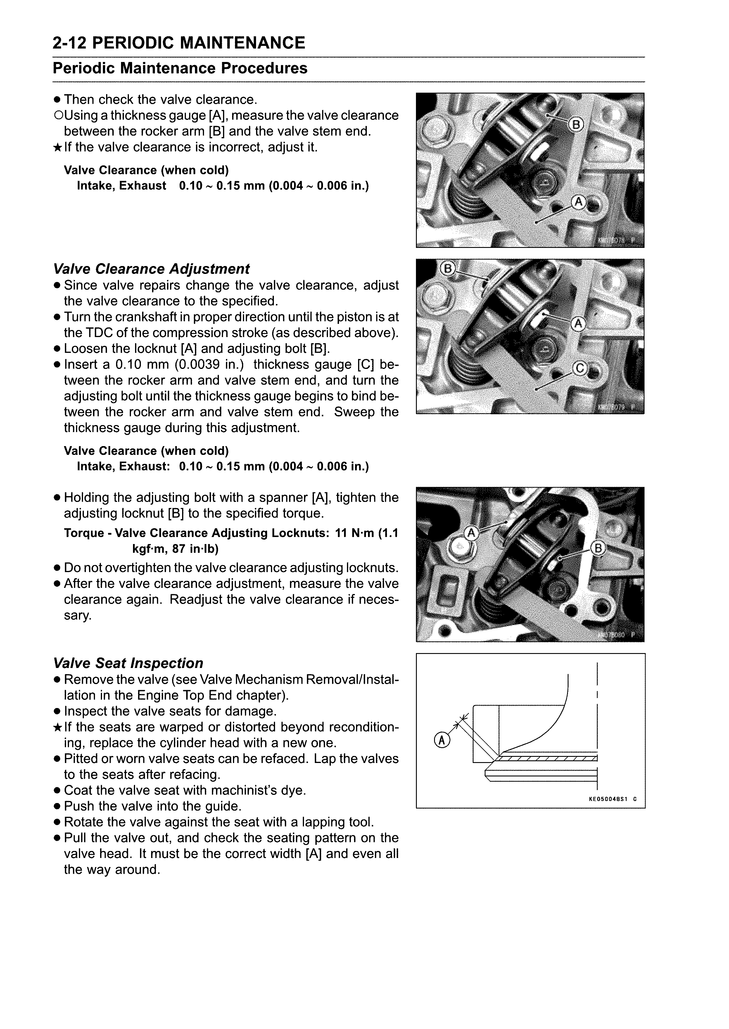 Periodic maintenance procedures
