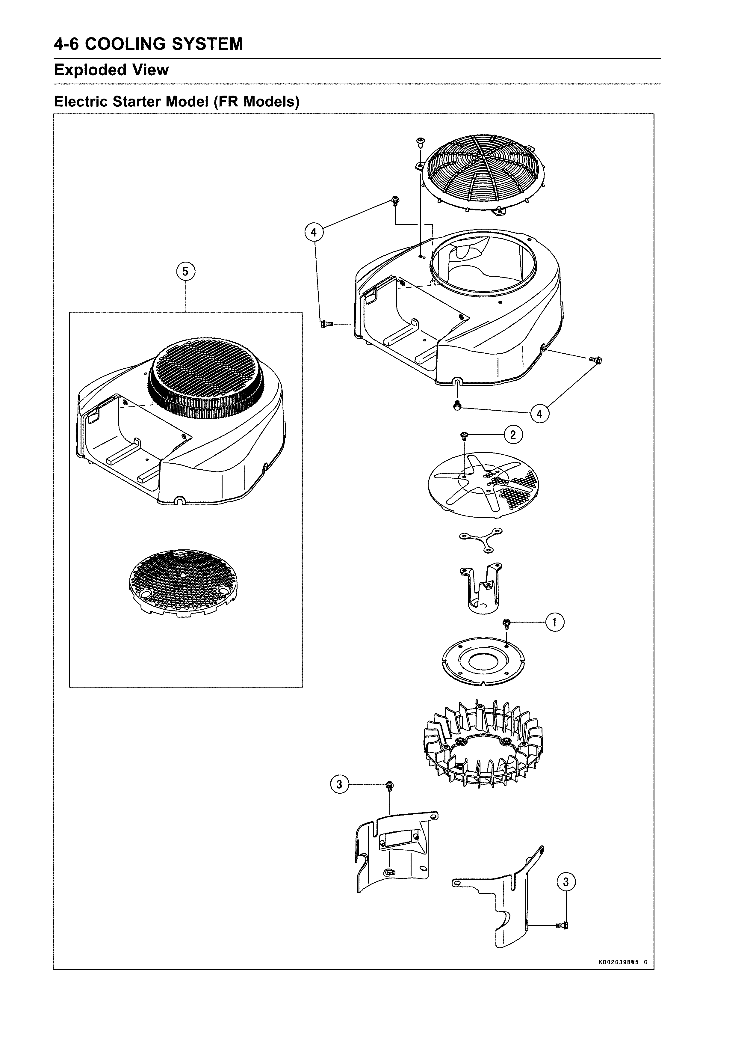 Exploded view - electric starter fr models