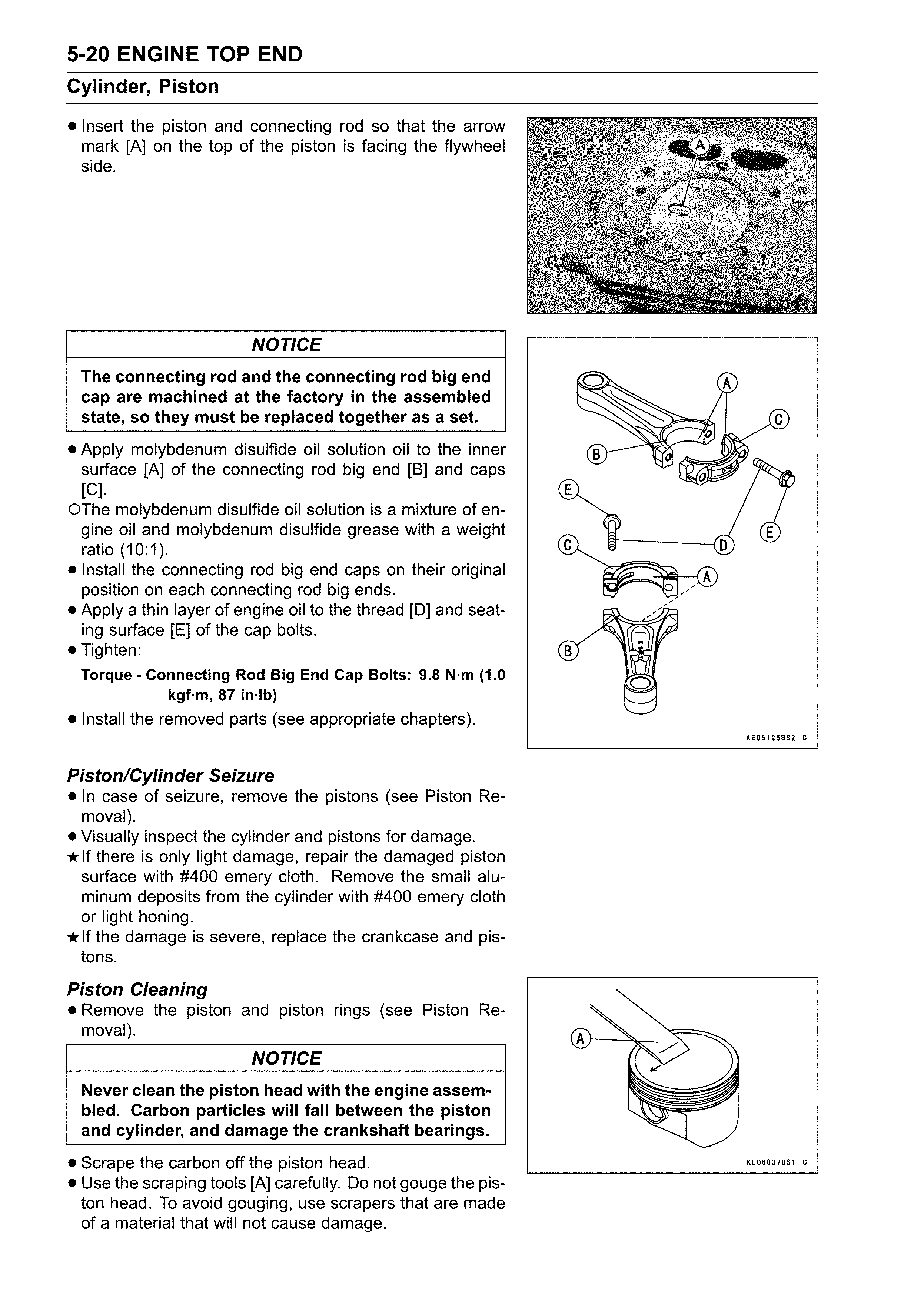 Cylinder, piston