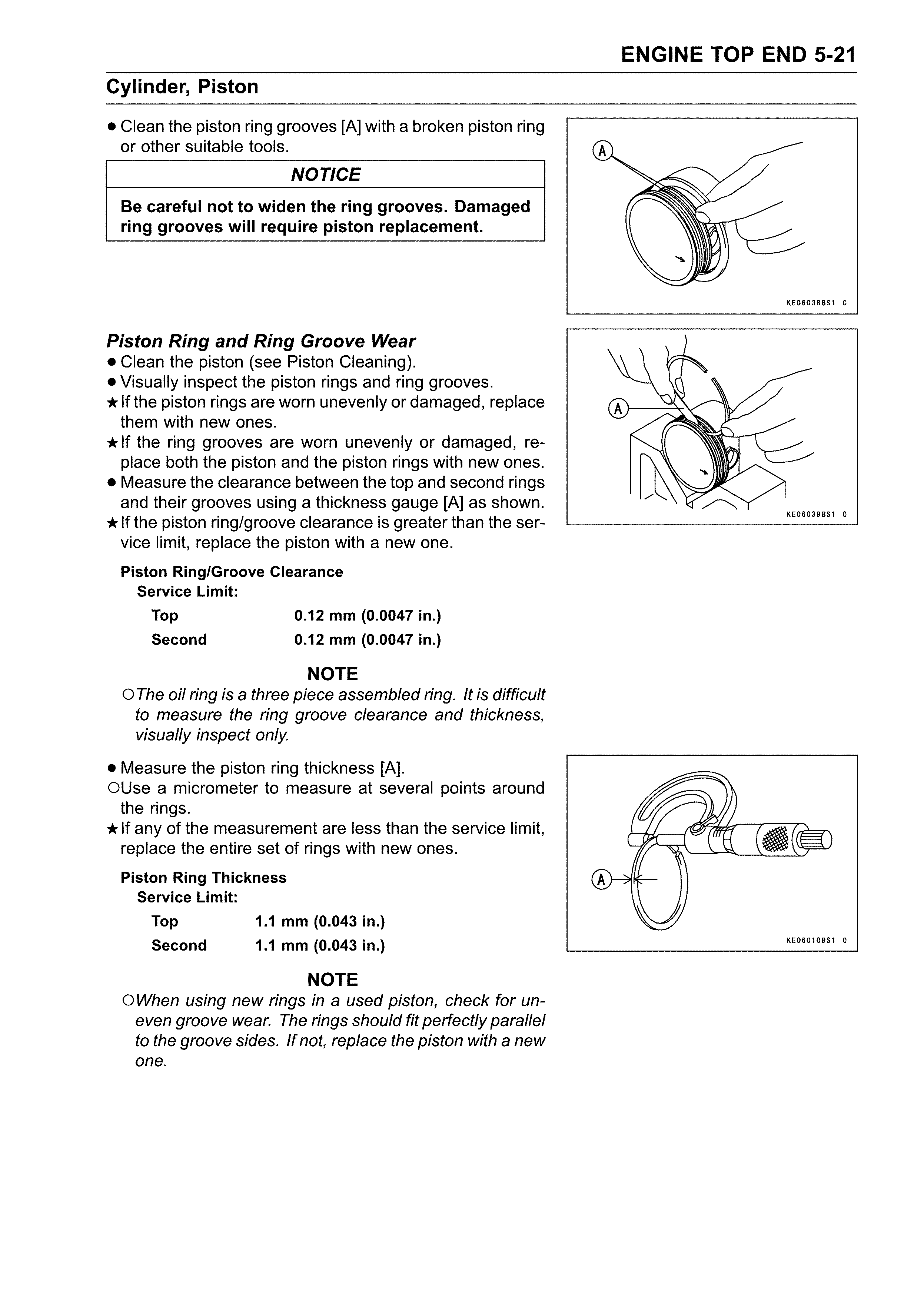 Cylinder, piston
