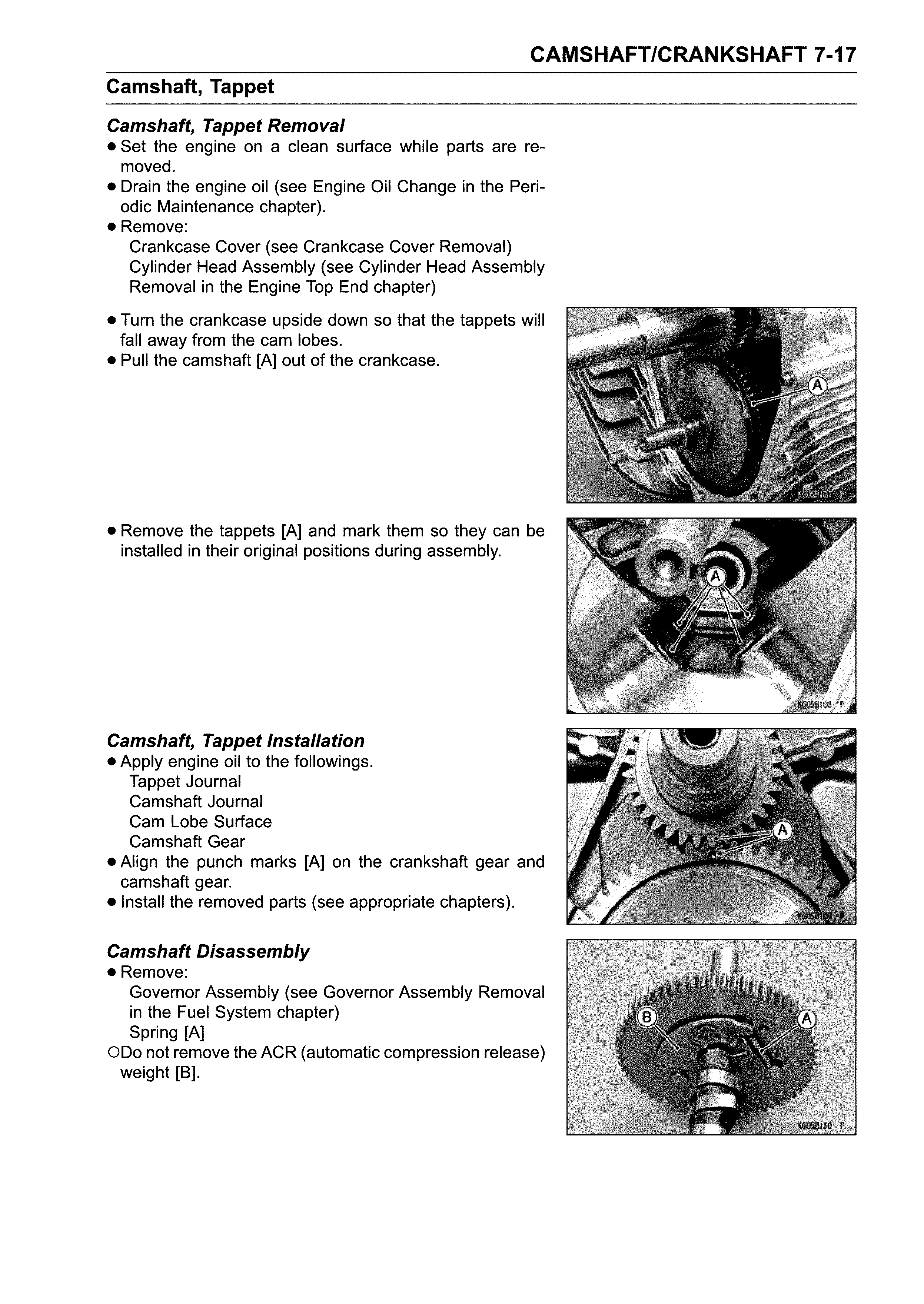 Camshaft, tappet