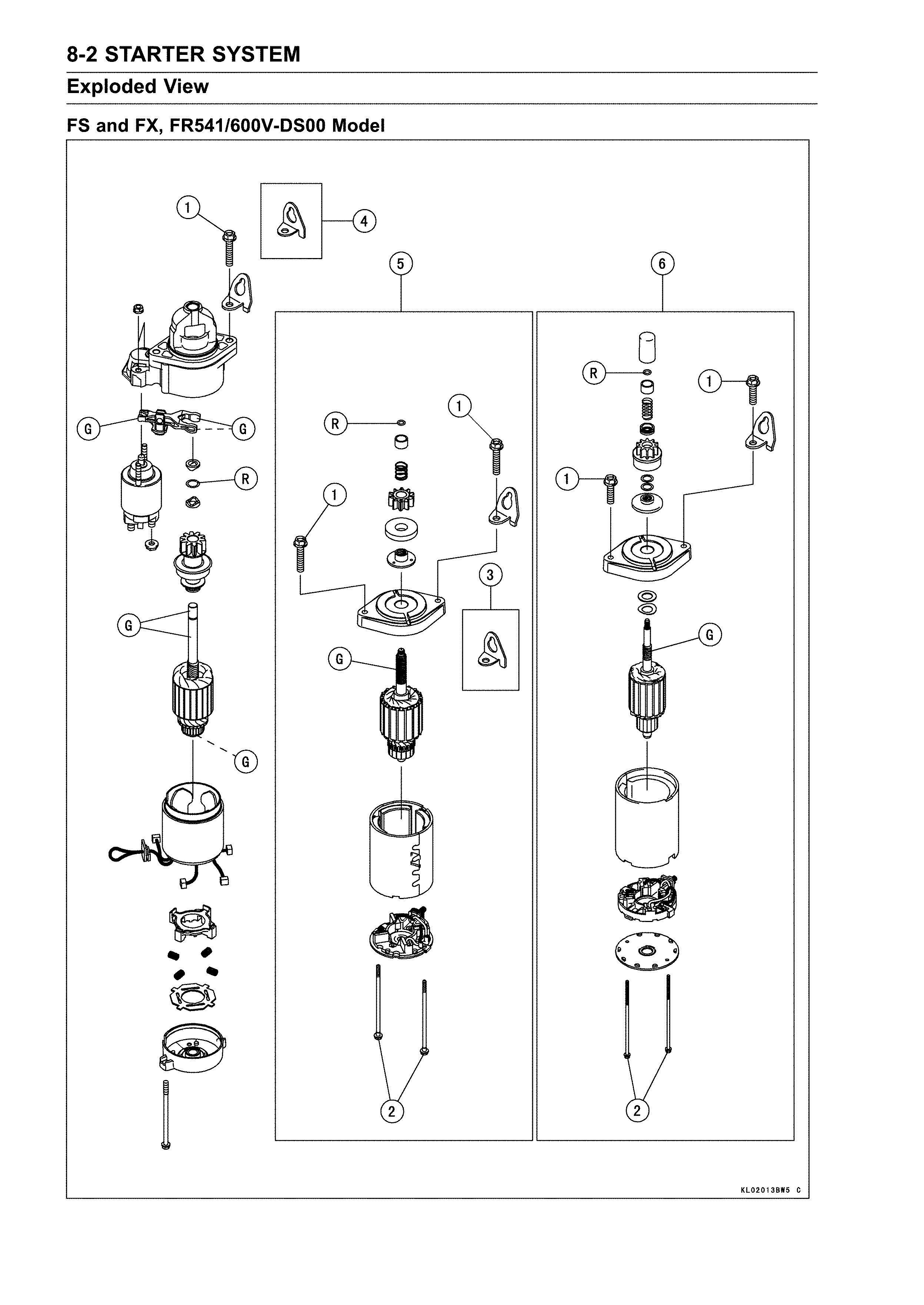 Exploded view starter system